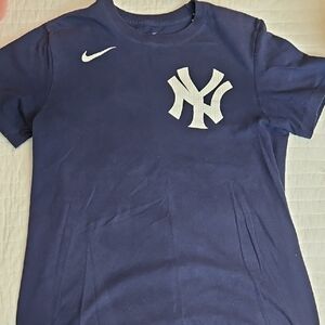 Nike MensDark Blue T-Shirt with White Logo